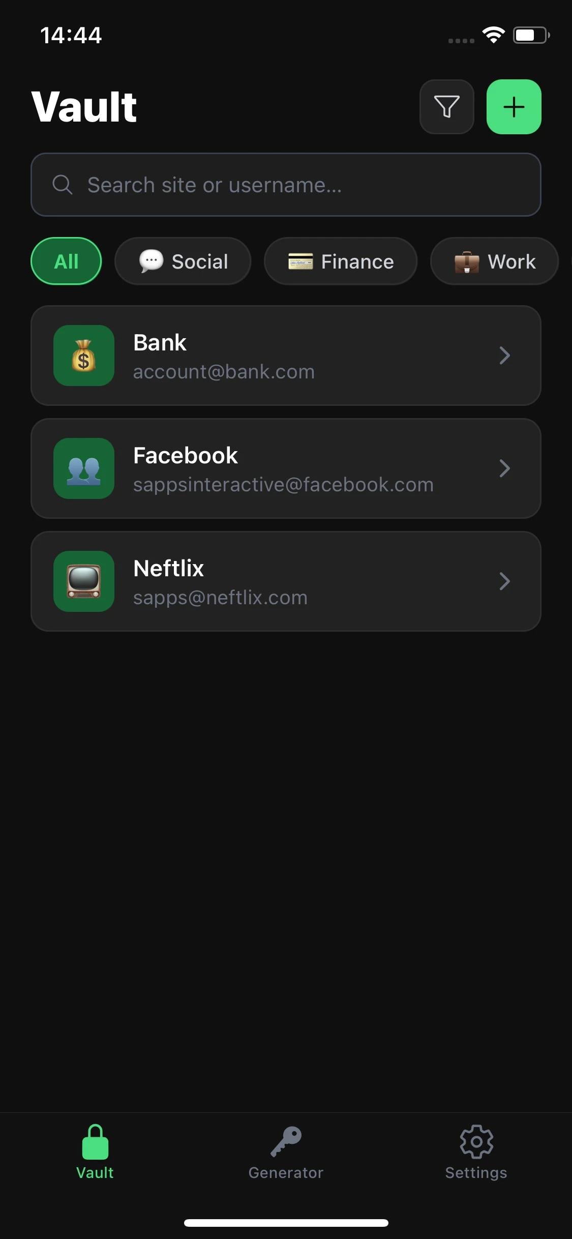 Vault screenshot